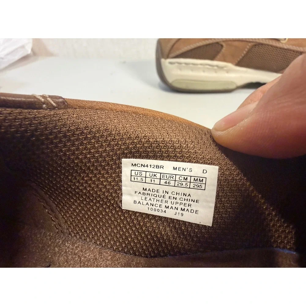 Dunham Mens MCN412BR Brown Leather Slip On Boat Shoes Loafers R-BAR Size 11.5 D